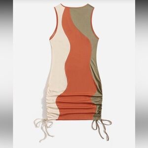 Colorblock Sleeveless Dress with Side Ties